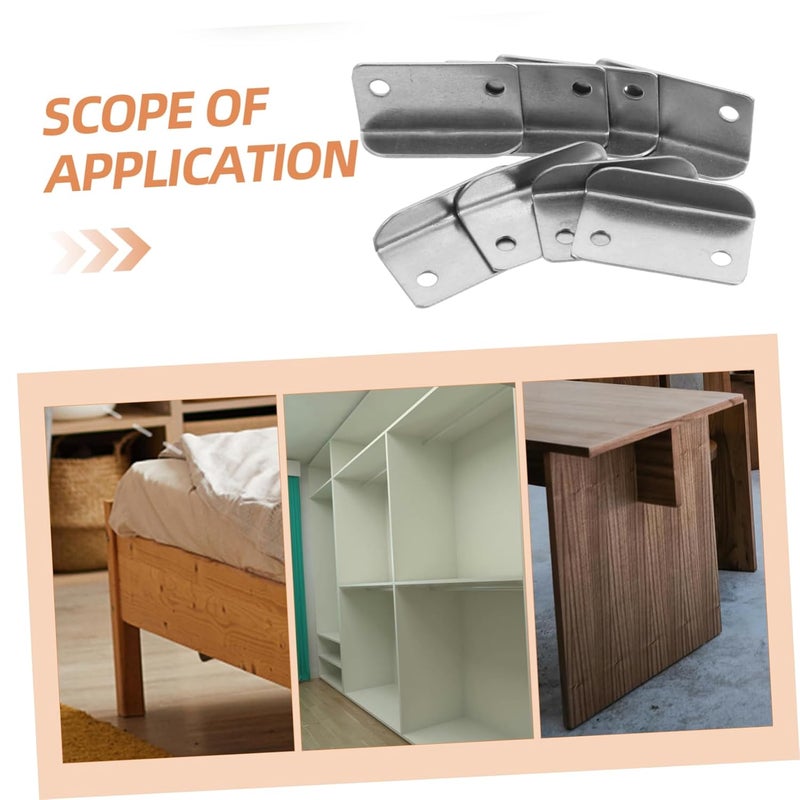 لوحة قفل درج معدنية حديثة بزاوية قائمة مقاس 3.9 × 2 × 0.8 سم، 20 قطعة، لوحة إضراب باب خزانة - Image 3